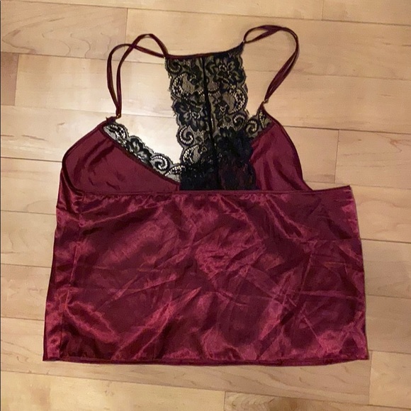 Plum silk and lace pyjama set **worn once** - Picture 4 of 4